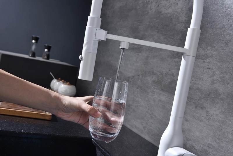 Смеситель для кухни Paulmark Ma213188-WH с подключением фильтра, белый Смеситель для кухни Paulmark Ma213188-WH с подключением фильтра, белый