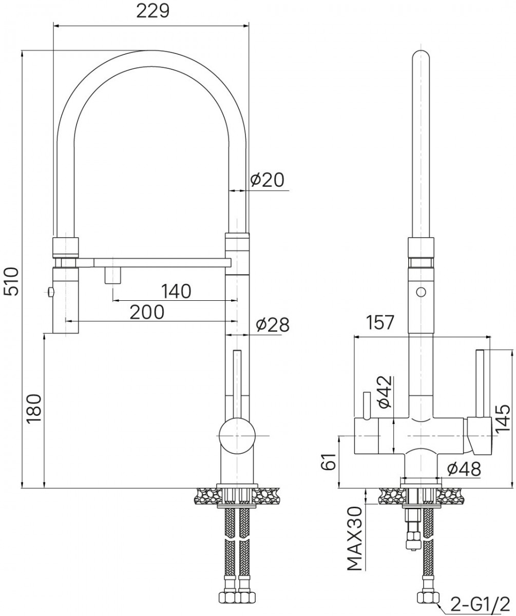 Смеситель для кухни IDDIS Ace ACEMGFFi05 с фильтром и гибким изливом золото Смеситель для кухни IDDIS Ace ACEMGFFi05 с фильтром и гибким изливом золото