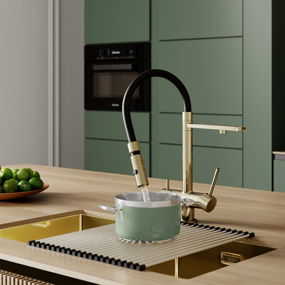 Смеситель для кухни IDDIS Ace ACEMGFFi05 с фильтром и гибким изливом золото Смеситель для кухни IDDIS Ace ACEMGFFi05 с фильтром и гибким изливом золото