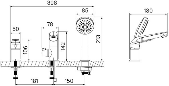 Смеситель на борт ванны Iddis Torr TORSB30i07 Смеситель на борт ванны Iddis Torr TORSB30i07
