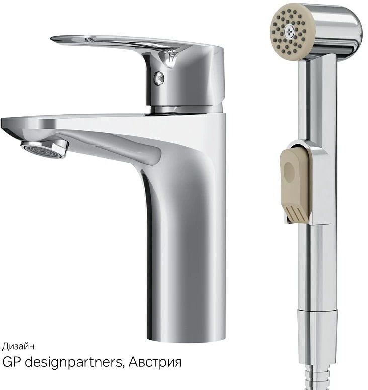 Смеситель для умывальника AM.PM Gem F90A03000 с гигиеническим душем, хром Смеситель для умывальника AM.PM Gem F90A03000 с гигиеническим душем, хром