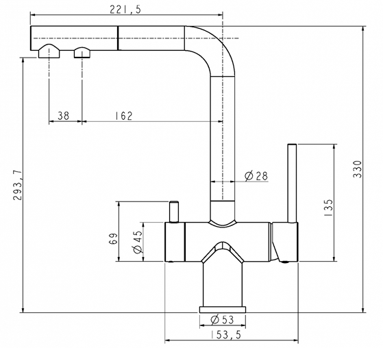 Смеситель для кухни PAULMARK SERPENTINE Se213222-CR хром Смеситель для кухни PAULMARK SERPENTINE Se213222-CR хром
