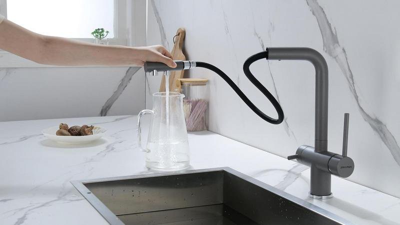 Смеситель для кухни PAULMARK Serpentine Se213222-GRM серый металлик Смеситель для кухни PAULMARK Serpentine Se213222-GRM серый металлик