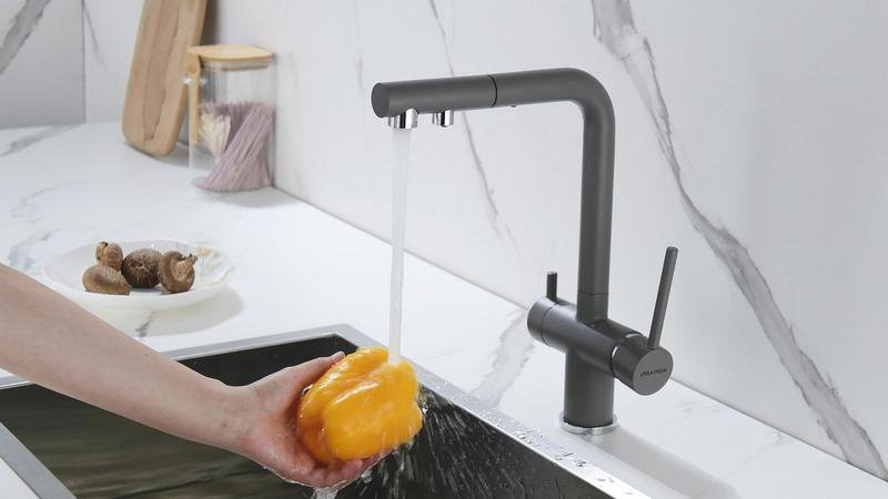 Смеситель для кухни PAULMARK Serpentine Se213222-GRM серый металлик Смеситель для кухни PAULMARK Serpentine Se213222-GRM серый металлик