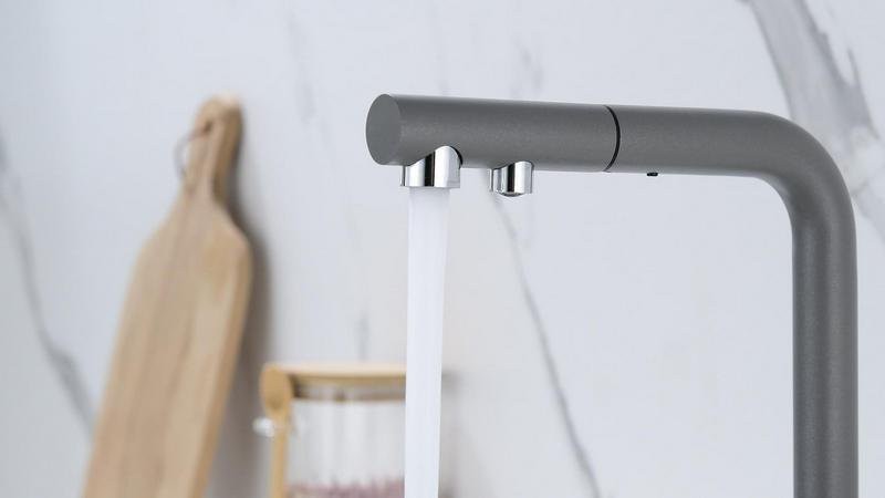 Смеситель для кухни PAULMARK Serpentine Se213222-GRM серый металлик Смеситель для кухни PAULMARK Serpentine Se213222-GRM серый металлик