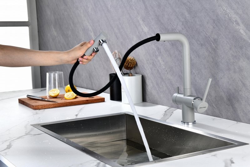 Смеситель для кухни PAULMARK Serpentine Se213222-GRS серый дым Смеситель для кухни PAULMARK Serpentine Se213222-GRS серый дым