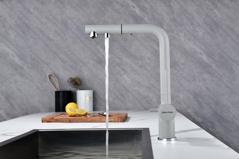 Смеситель для кухни PAULMARK Serpentine Se213222-GRS серый дым Смеситель для кухни PAULMARK Serpentine Se213222-GRS серый дым