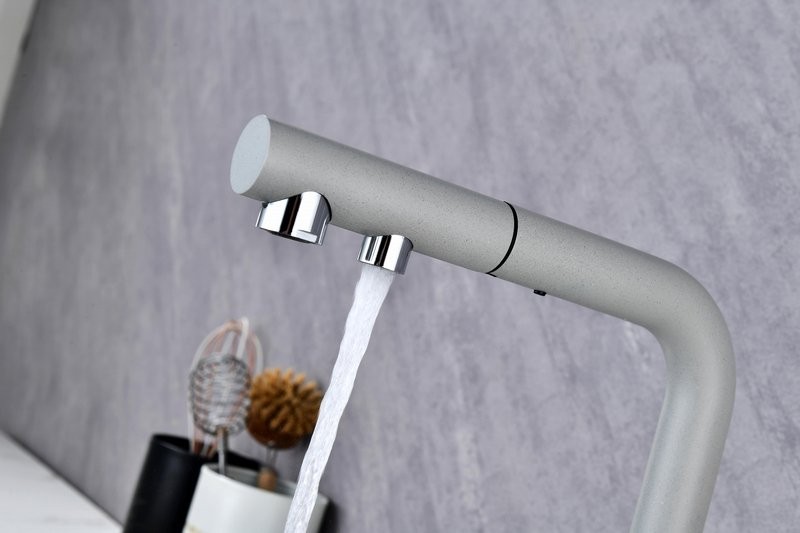 Смеситель для кухни PAULMARK Serpentine Se213222-GRS серый дым Смеситель для кухни PAULMARK Serpentine Se213222-GRS серый дым