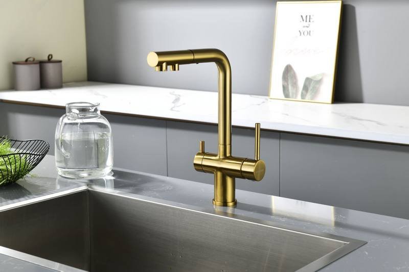 Смеситель для кухни PAULMARK Serpentine Se213222-BG брашированное золото Смеситель для кухни PAULMARK Serpentine Se213222-BG брашированное золото