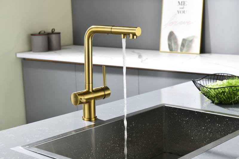 Смеситель для кухни PAULMARK Serpentine Se213222-BG брашированное золото Смеситель для кухни PAULMARK Serpentine Se213222-BG брашированное золото