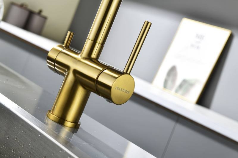 Смеситель для кухни PAULMARK Serpentine Se213222-BG брашированное золото Смеситель для кухни PAULMARK Serpentine Se213222-BG брашированное золото