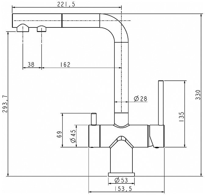 Смеситель для кухни PAULMARK Serpentine Se213222-BG брашированное золото Смеситель для кухни PAULMARK Serpentine Se213222-BG брашированное золото