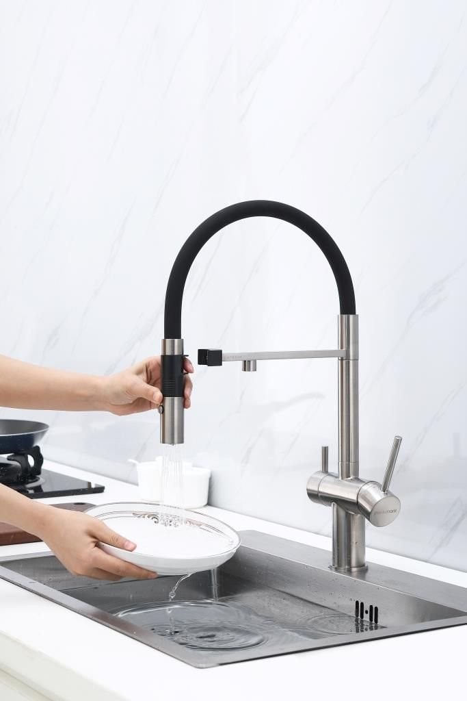 Смеситель для кухни PAULMARK Gravity Stärke Gr213888-BS нержавеющая сталь Смеситель для кухни PAULMARK Gravity Stärke Gr213888-BS нержавеющая сталь