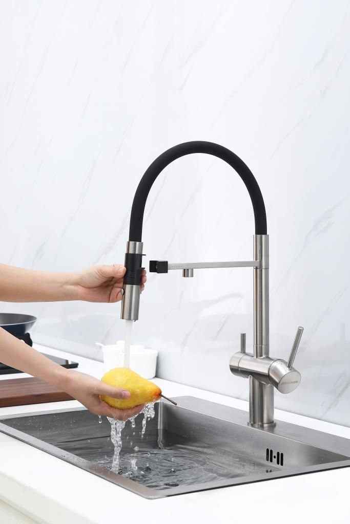 Смеситель для кухни PAULMARK Gravity Stärke Gr213888-BS нержавеющая сталь Смеситель для кухни PAULMARK Gravity Stärke Gr213888-BS нержавеющая сталь