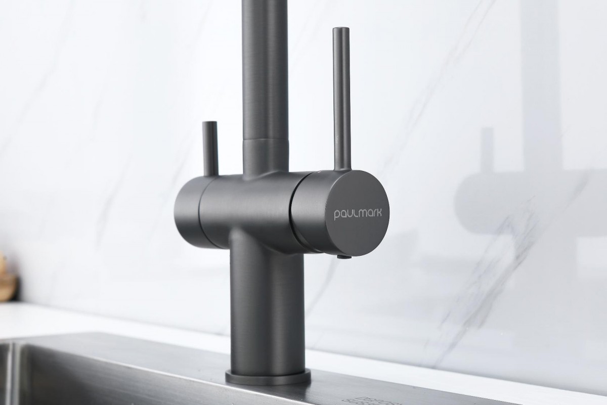 Смеситель для кухни PAULMARK Gravity Stärke Gr213888-GM вороненая сталь Смеситель для кухни PAULMARK Gravity Stärke Gr213888-GM вороненая сталь