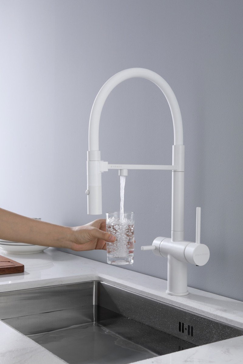 Смеситель для кухни PAULMARK Gravity Stärke Gr213888-WH белый матовый Смеситель для кухни PAULMARK Gravity Stärke Gr213888-WH белый матовый