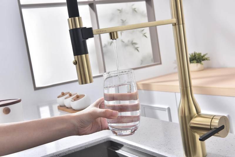 Смеситель для кухни PAULMARK MAGNETO ONE Ma213188-LG светлое золото Смеситель для кухни PAULMARK MAGNETO ONE Ma213188-LG светлое золото