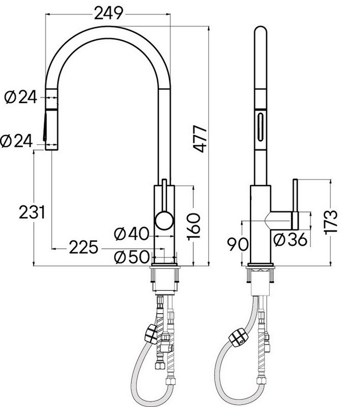 Смеситель для кухни Paulmark Senso Se215180-BS сталь Смеситель для кухни Paulmark Senso Se215180-BS сталь