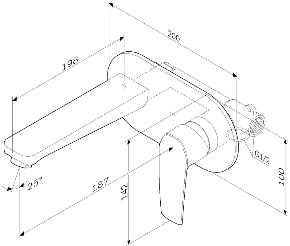 Смеситель скрытого монтажа для умывальника AM.PM Gem F90A72222 черный матовый Смеситель скрытого монтажа для умывальника AM.PM Gem F90A72222 черный матовый