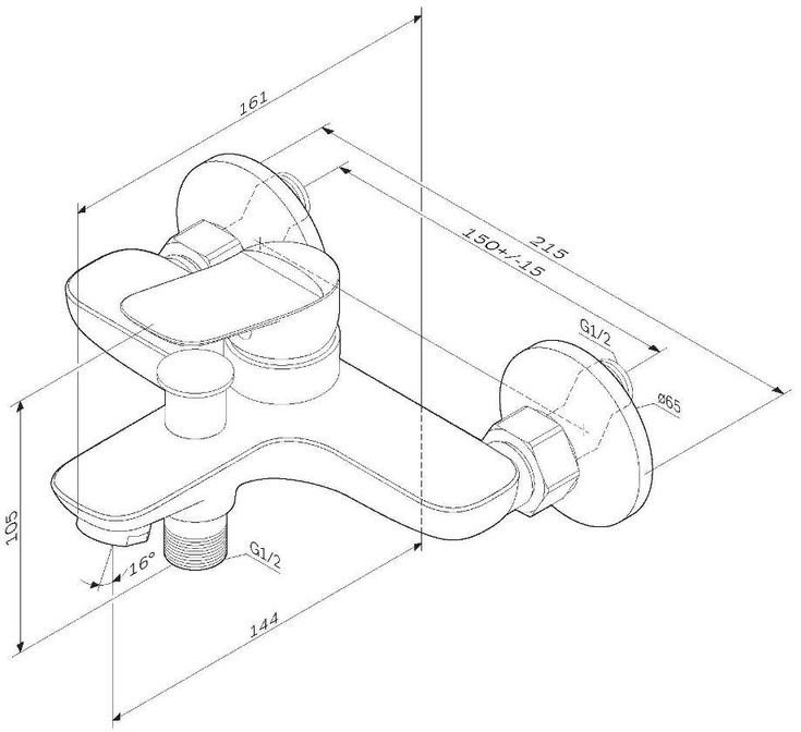 Смеситель для ванны и душа AM.PM Force F9F10000 хром Смеситель для ванны и душа AM.PM Force F9F10000 хром