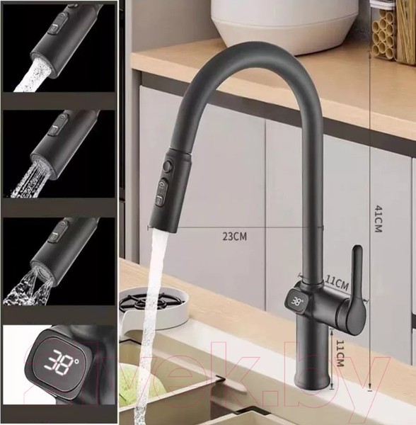 Смеситель Esko K15B LED (черный) Смеситель Esko K15B LED (черный)