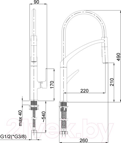 Смеситель Rubineta Ultima-50(WT) Смеситель Rubineta Ultima-50(WT)