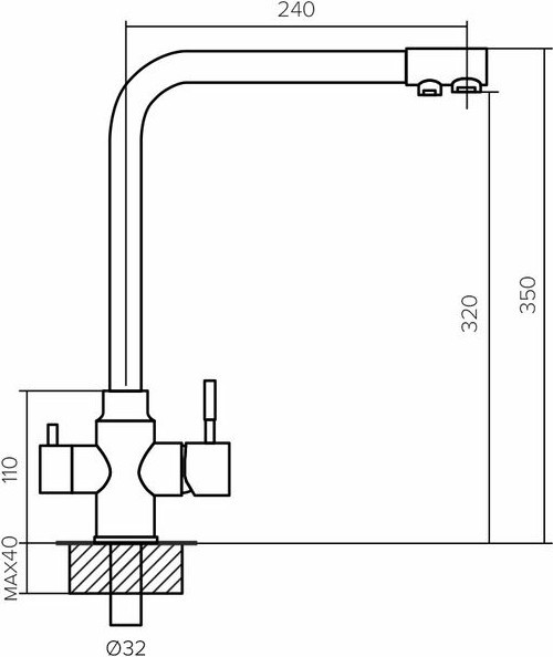 Смеситель Polygran Вега (серый) Смеситель Polygran Вега (серый)