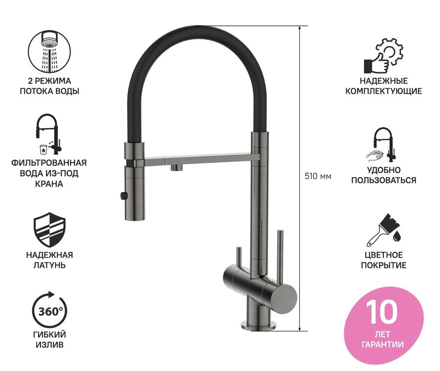 Смеситель для кухонной мойки Iddis Ace ACEGMFFi05 Смеситель для кухонной мойки Iddis Ace ACEGMFFi05