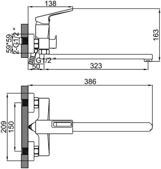 Смеситель для ванны Ledeme L2292B черный Смеситель для ванны Ledeme L2292B черный
