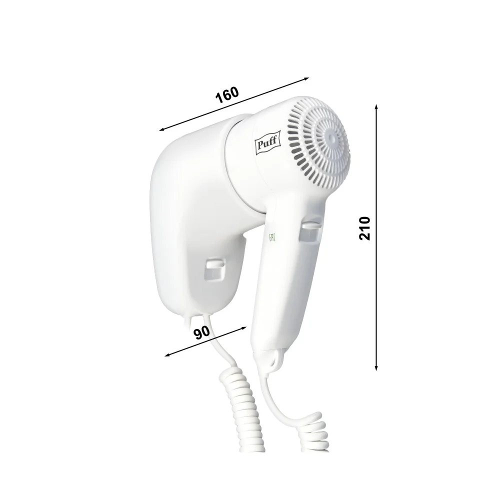 Фен настенный для волос Puff-1000 Фен настенный для волос Puff-1000