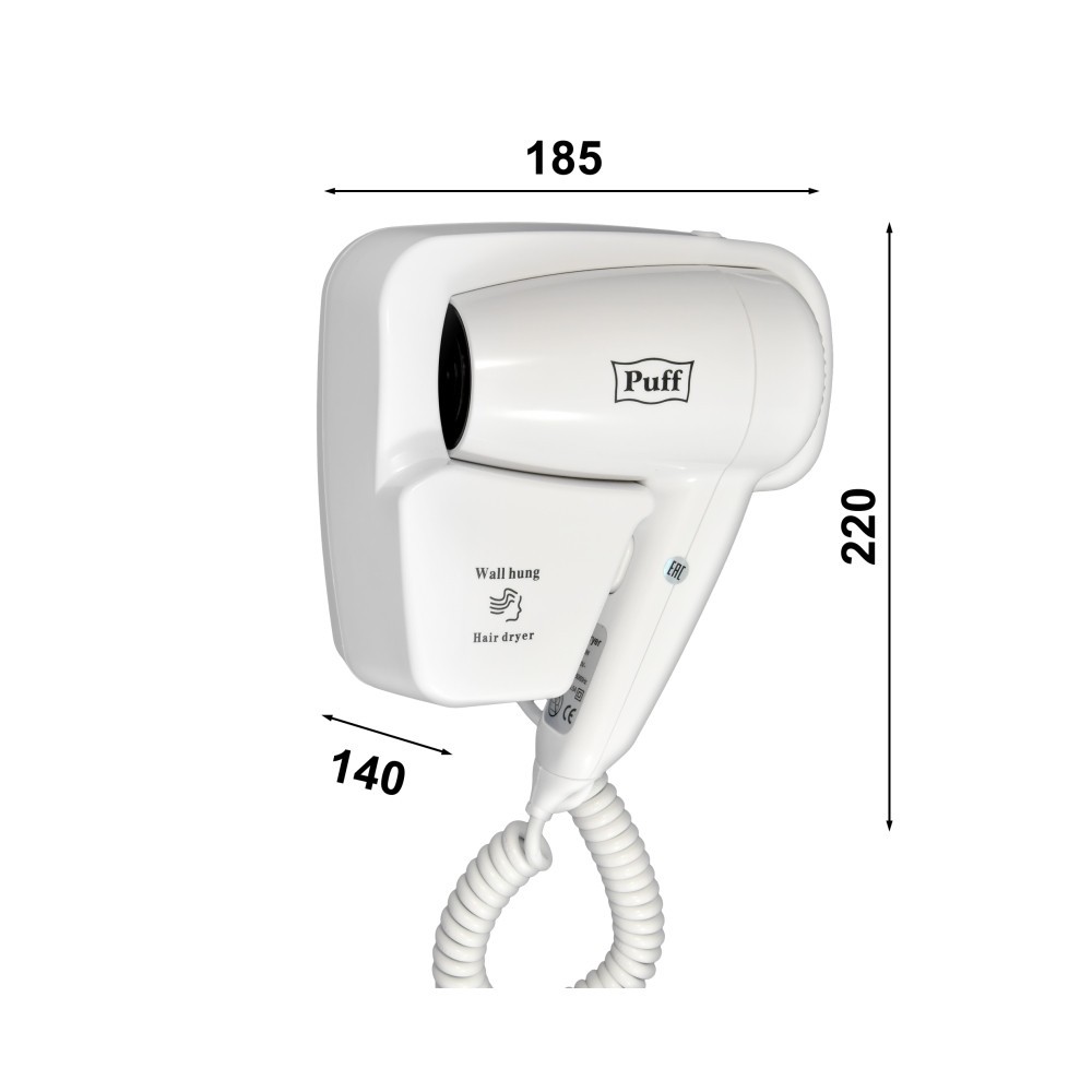 Фен настенный для волос Puff-1200 Фен настенный для волос Puff-1200