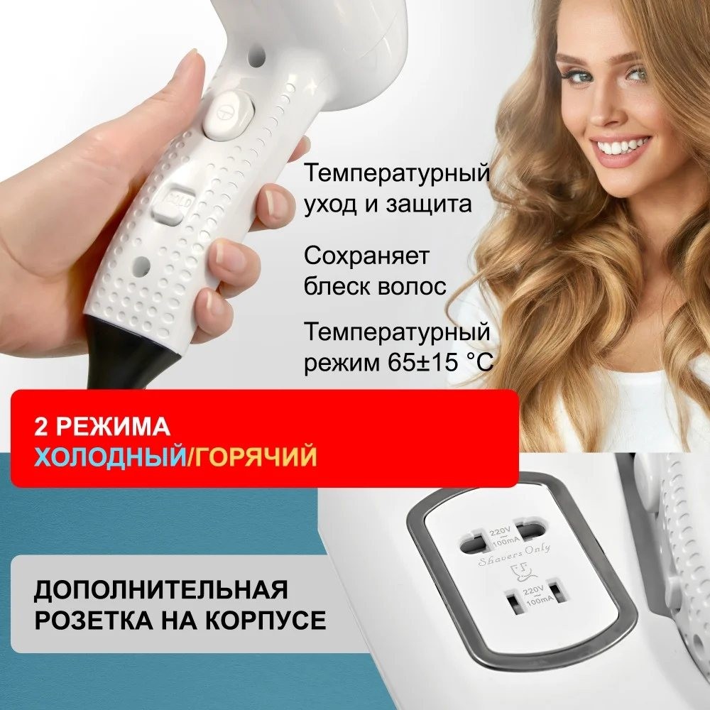 Фен настенный для волос Puff-1203B Фен настенный для волос Puff-1203B