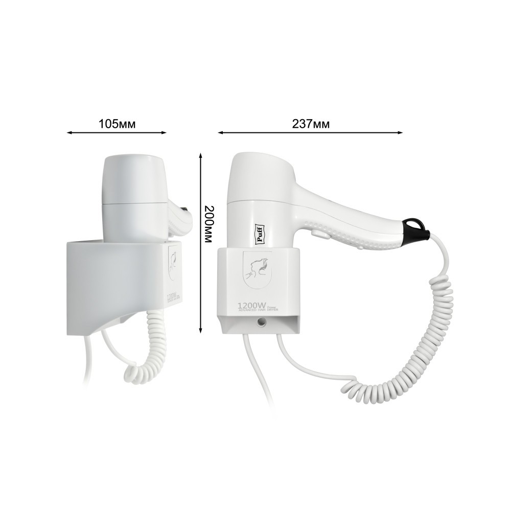 Фен настенный для волос Puff-1205 Фен настенный для волос Puff-1205