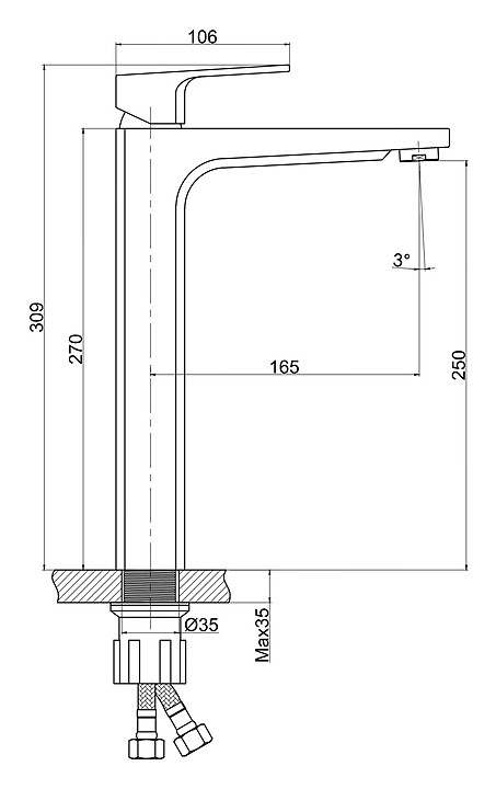 Смеситель Cersanit Wisla 63059 Смеситель Cersanit Wisla 63059