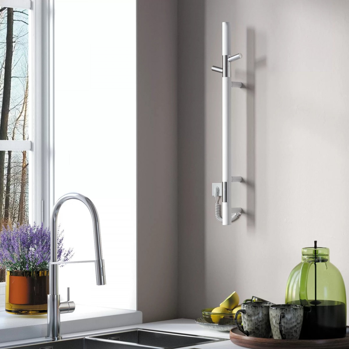 Полотенцесушитель электрический Gloss&Reiter ENKEL.E2.L.15х75.H2 Таймер, белый/хром Полотенцесушитель электрический Gloss&Reiter ENKEL.E2.L.15х75.H2 Таймер, белый/хром