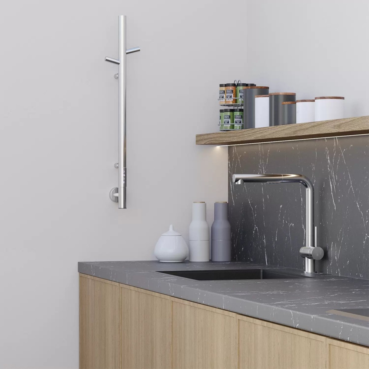 Полотенцесушитель электрический Gloss&Reiter ENKEL.E2.L.15х75.H2 Таймер, хром Полотенцесушитель электрический Gloss&Reiter ENKEL.E2.L.15х75.H2 Таймер, хром