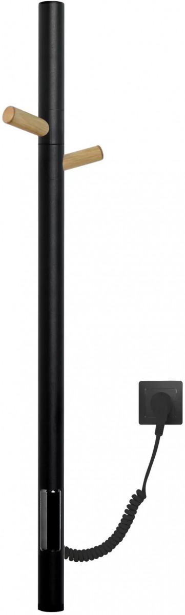 Полотенцесушитель электрический Gloss&Reiter ENKEL.E2.L.15х75.H2 Таймер, чёрный/дерево Полотенцесушитель электрический Gloss&Reiter ENKEL.E2.L.15х75.H2 Таймер, чёрный/дерево