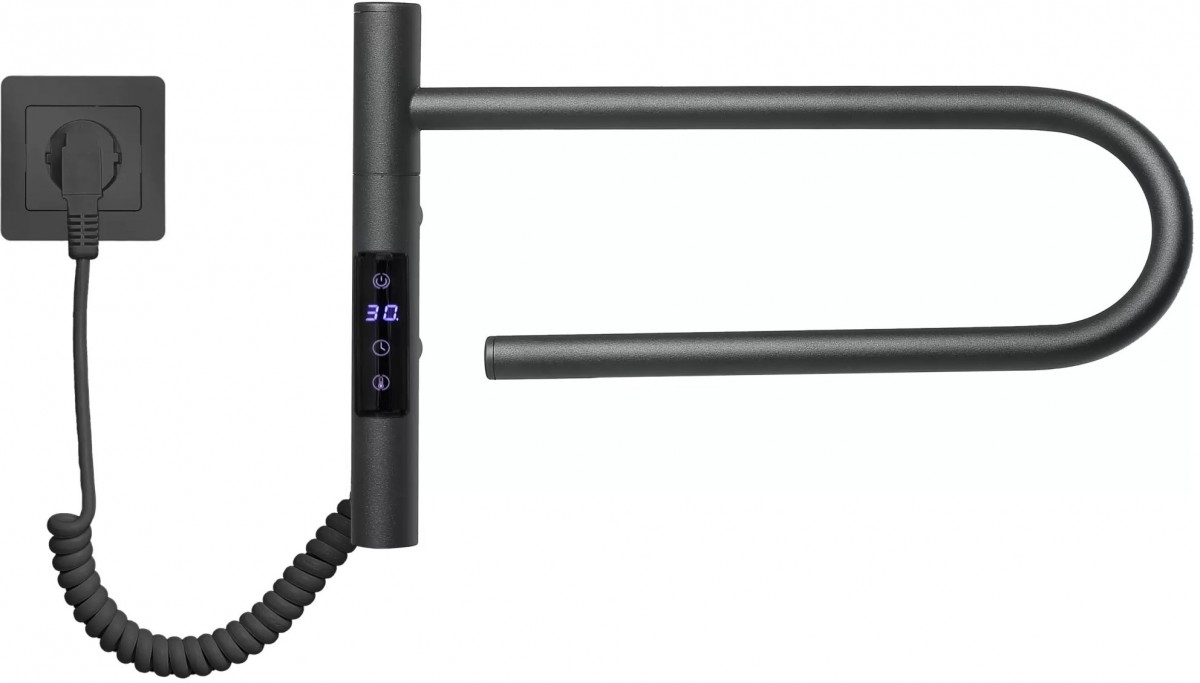Полотенцесушитель электрический Gloss&Reiter Smart E2.L.39x25.R1.CM1.Таймер. Myap чёрный Полотенцесушитель электрический Gloss&Reiter Smart E2.L.39x25.R1.CM1.Таймер. Myap чёрный
