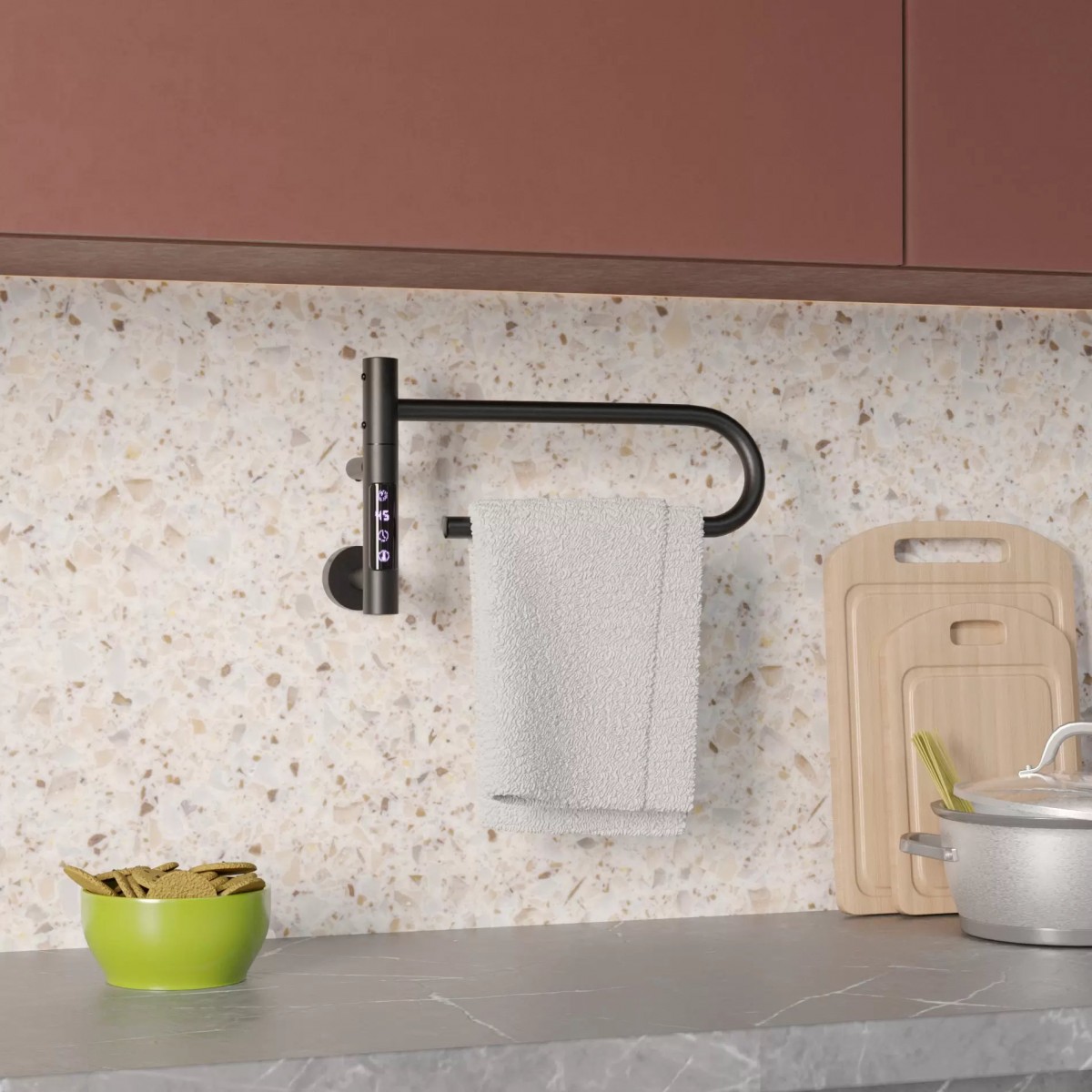 Полотенцесушитель электрический Gloss&Reiter Smart E2.L.39x25.R1.CM1.Таймер. Myap чёрный Полотенцесушитель электрический Gloss&Reiter Smart E2.L.39x25.R1.CM1.Таймер. Myap чёрный