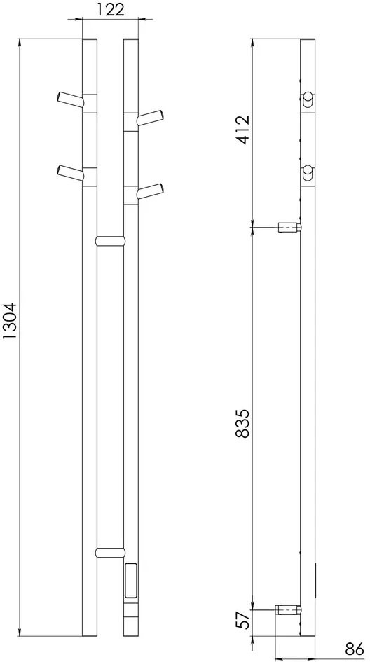 Полотенцесушитель электрический Gloss&Reiter DUOFIT.E2.L.25х140.H4.40.TIMER.WHITE белый Полотенцесушитель электрический Gloss&Reiter DUOFIT.E2.L.25х140.H4.40.TIMER.WHITE белый