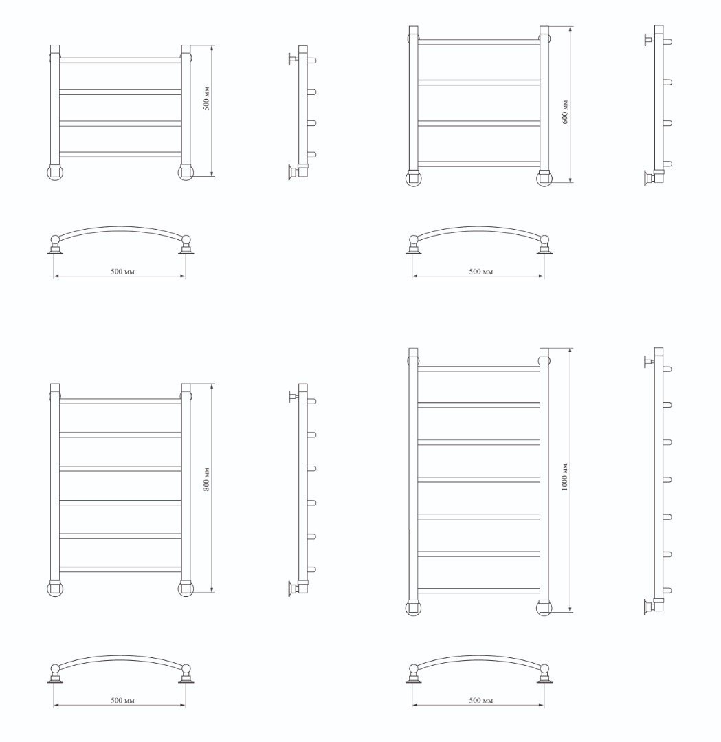 Полотенцесушитель водяной Luxon R 60/50 (4 перекладины) Полотенцесушитель водяной Luxon R 60/50 (4 перекладины)