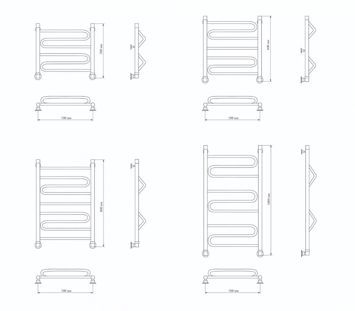 Полотенцесушитель водяной Luxon W 80/50 (5 перекладин) Полотенцесушитель водяной Luxon W 80/50 (5 перекладин)