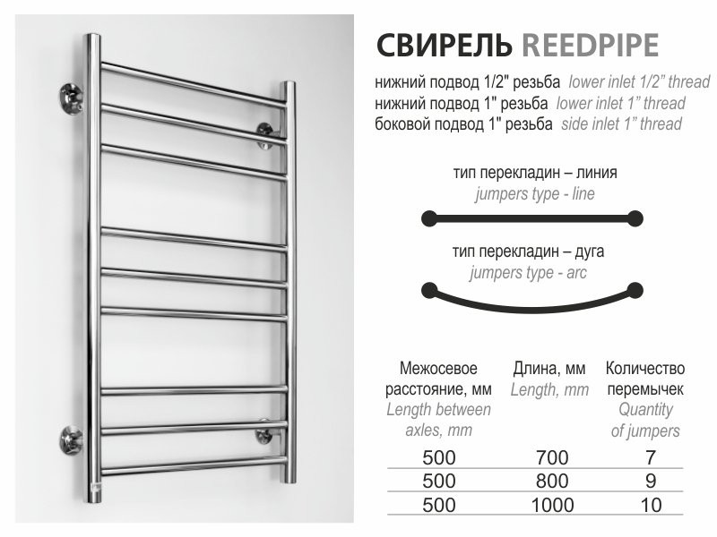 Полотенцесушитель водяной Ростела Свирель D1 500х700 Полотенцесушитель водяной Ростела Свирель D1 500х700