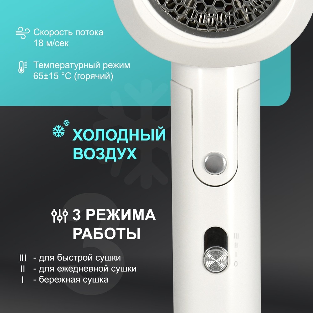 Фен настенный для волос Puff-1801 Фен настенный для волос Puff-1801