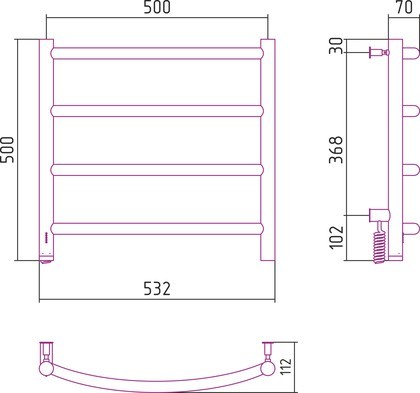 Полотенцесушитель электрический Сунержа Галант 4.0, 500x500, МЭМ левый, белый матовый 30-0830-5050 Полотенцесушитель электрический Сунержа Галант 4.0, 500x500, МЭМ левый, белый матовый 30-0830-5050