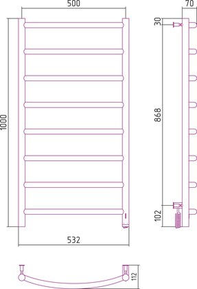 Полотенцесушитель электрический Сунержа Галант 4.0, 1000x500, МЭМ правый, чёрный матовый 31-0831-1050 Полотенцесушитель электрический Сунержа Галант 4.0, 1000x500, МЭМ правый, чёрный матовый 31-0831-1050