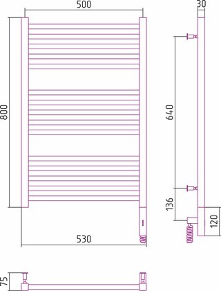 Полотенцесушитель электрический Сунержа Модус 3.0, 800х500, МЭМ правый, матовый белый 30-5701-8050 Полотенцесушитель электрический Сунержа Модус 3.0, 800х500, МЭМ правый, матовый белый 30-5701-8050