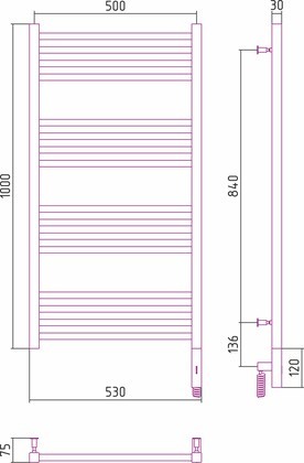 Полотенцесушитель электрический Сунержа Модус 3.0, 1000х500, МЭМ правый, матовый белый 30-5701-1050 Полотенцесушитель электрический Сунержа Модус 3.0, 1000х500, МЭМ правый, матовый белый 30-5701-1050