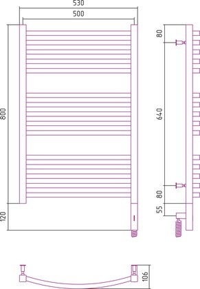 Полотенцесушитель электрический Сунержа Аркус 3.0, 800x500, МЭМ правый, матовый белый 30-5705-8050 Полотенцесушитель электрический Сунержа Аркус 3.0, 800x500, МЭМ правый, матовый белый 30-5705-8050