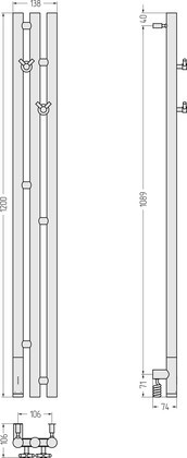 Полотенцесушитель электрический Сунержа Терция 3.0 1200х106 левый, матовый чёрный 31-5844-1211 Полотенцесушитель электрический Сунержа Терция 3.0 1200х106 левый, матовый чёрный 31-5844-1211
